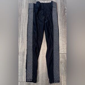 Terez Black Leggings with iridescent checkered sides size small Mom shorts